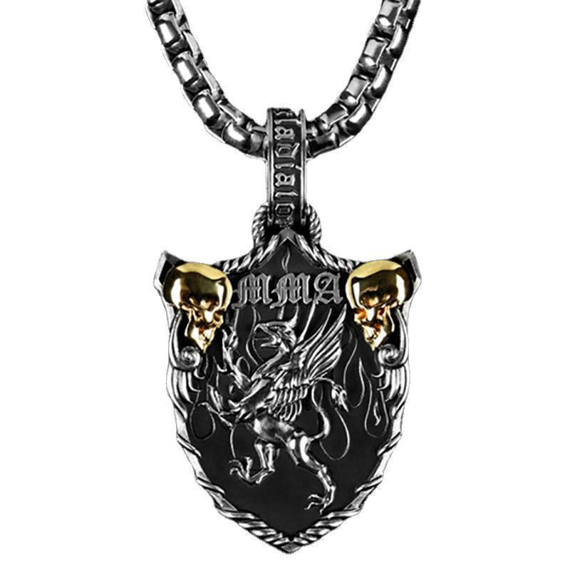 Wholesale Retro Domineering Crown Tag Necklace